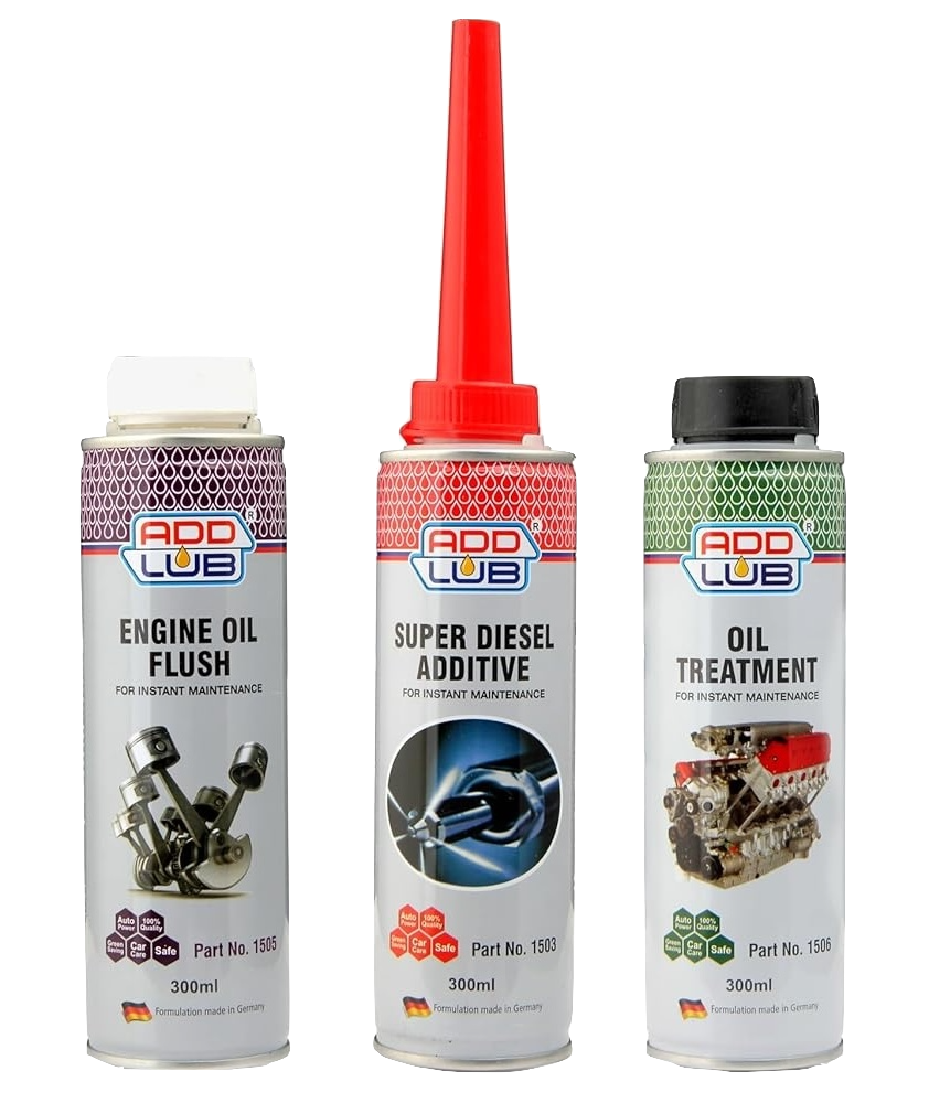 ADD LUB Combo of Diesel Additive, Oil Treatment and Engine Flush for Cars (300ml) each
