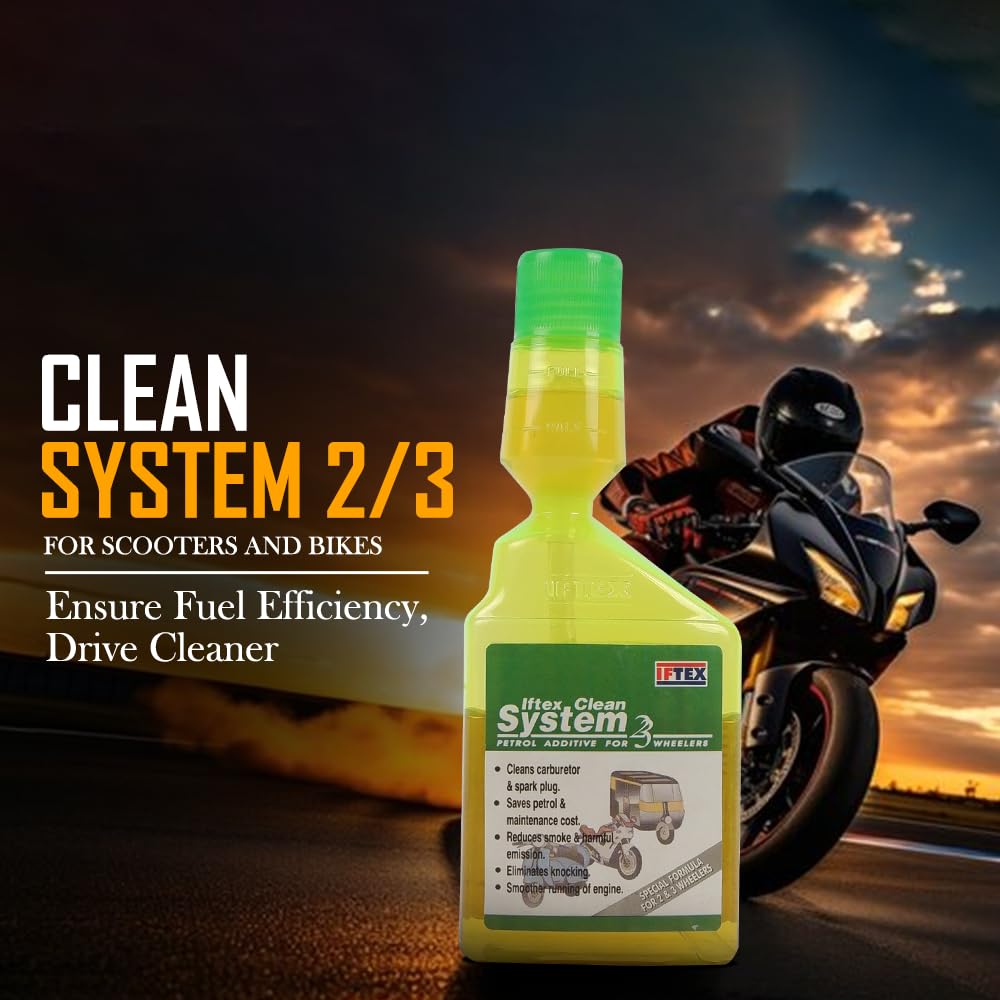 IFTEX Clean System 2/3 Fuel Additive for all Petrol Bike and Scooter (100ml)