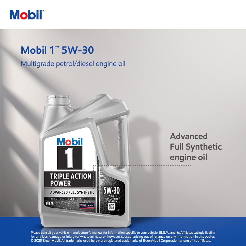 Mobil 1 5W30 Fully Synthetic Engine Oil (4L)