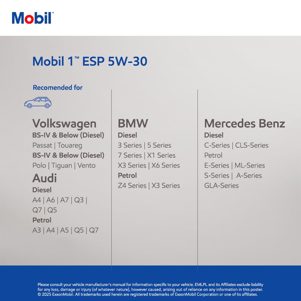 Mobil 1 ESP 5W-30 Fully Synthetic Motor Oil (4L)