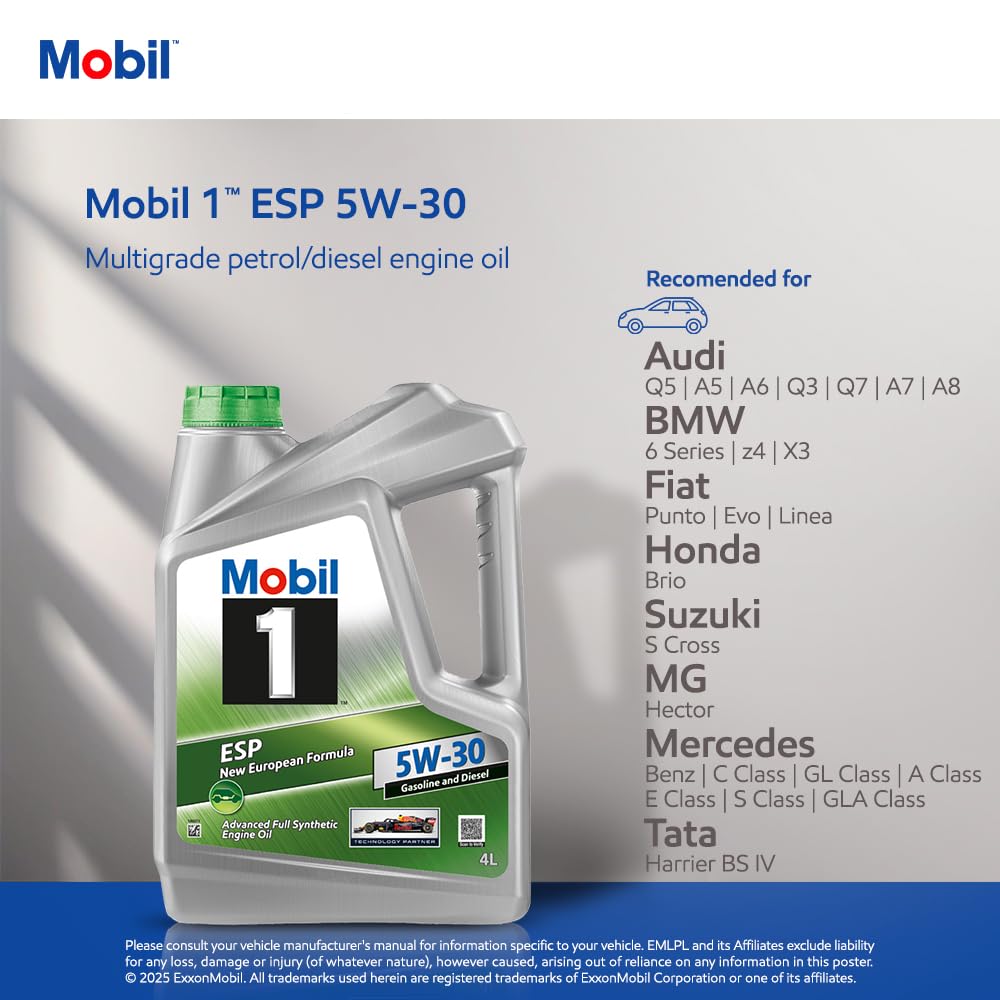 Mobil 1 ESP 5W-30 Fully Synthetic Motor Oil (4L)