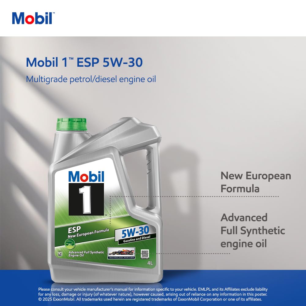 Mobil 1 ESP 5W-30 Fully Synthetic Motor Oil (4L)