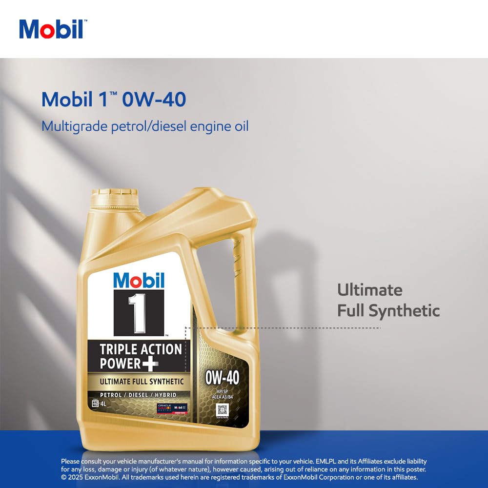 Mobil 1 0W-40 Advanced Full Synthetic Engine Oil (4L)