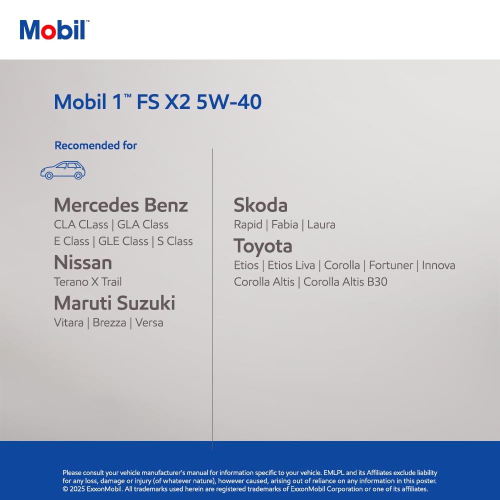 Mobil 1 FS X2 5W-40 Advanced Full Synthetic Engine Oil (3.5L)