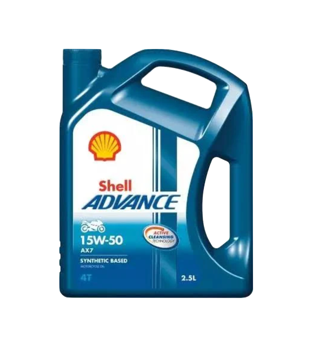 Shell Advance 4T AX7 15W-50 API SN Synthetic Technology Motorbike Engine Oil (2.5L)