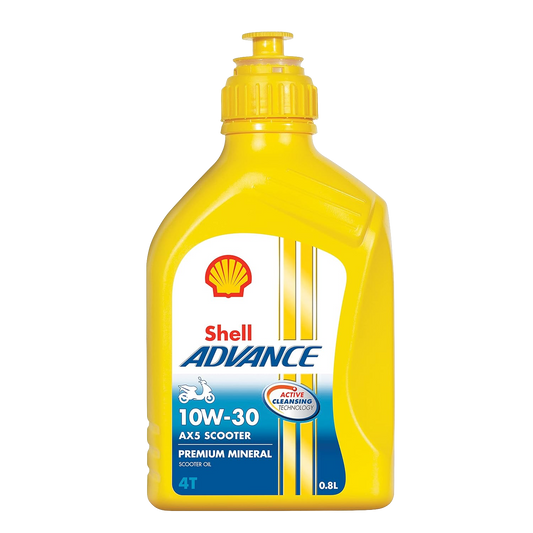 Shell Advance AX5 10W-30 API SN JASO MB Premium Mineral Scooter Engine Oil (800ml)