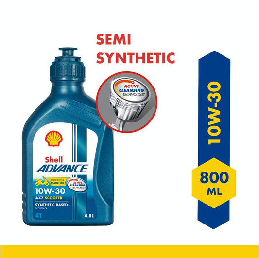 Shell Advance AX7 10W30 API SN JASO MB Synthetic Technology Scooter Engine Oil (800ml)