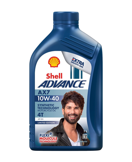 Shell Advance AX7 4T 10W-40 API SN Synthetic Technology Motorbike Engine Oil (1L)
