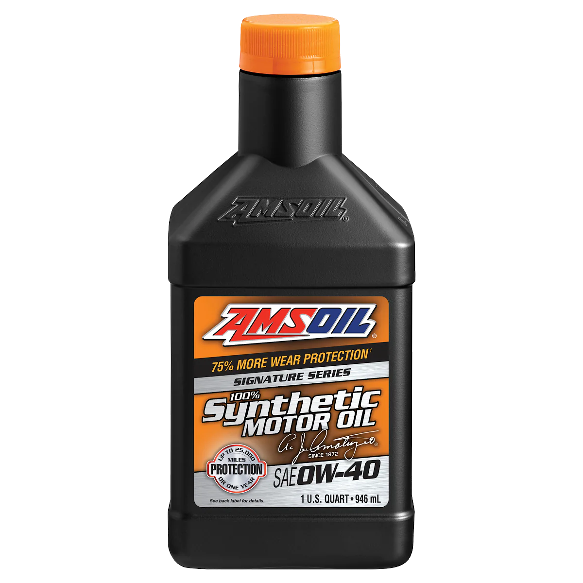 AMSOIL 0W-40 Signature Series 100% Synthetic Motor Oil for Car (946ml)