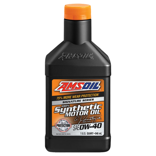 AMSOIL 0W-40 Signature Series 100% Synthetic Motor Oil for Car (946ml)