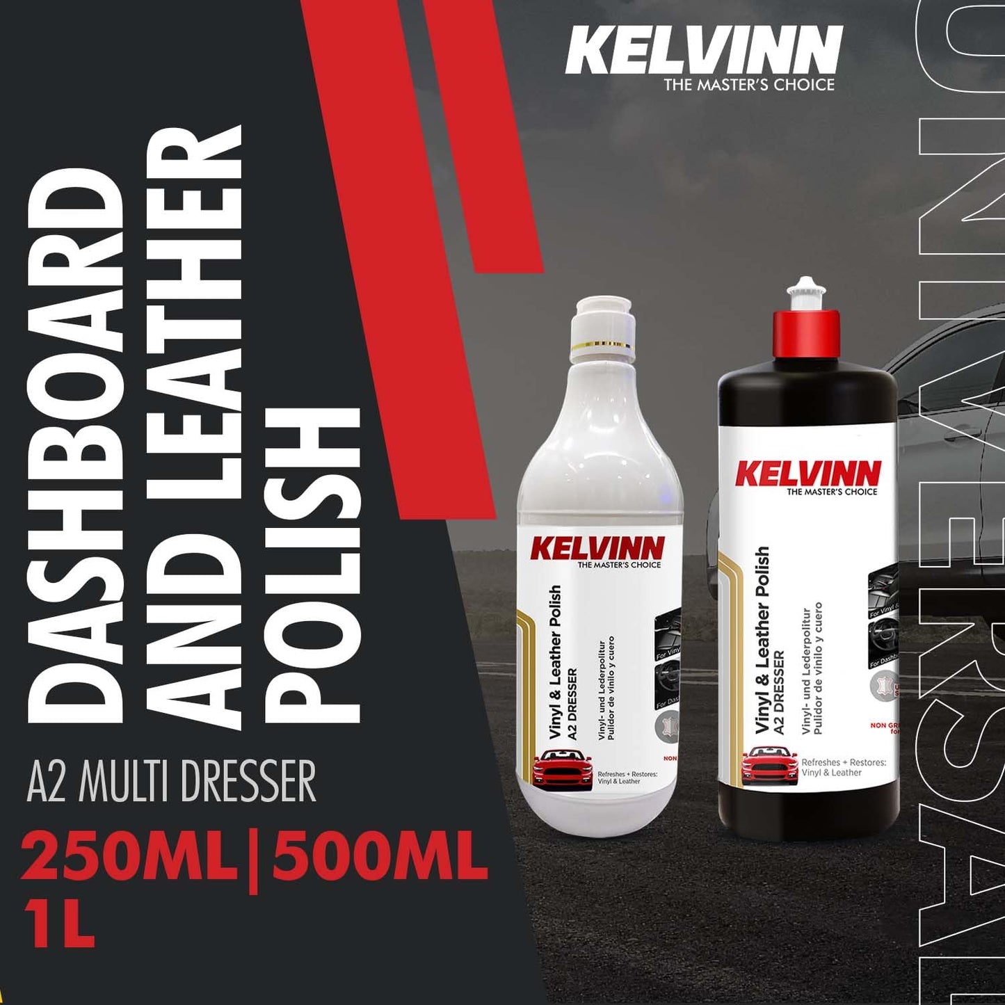 KELVINN A2 Vinyl Dashboard & Leather Dresser (250ml)