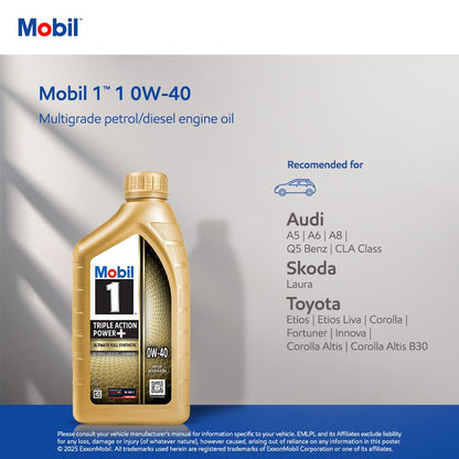 Mobil 1 0W-40 Advanced Full Synthetic Engine Oil (1L)