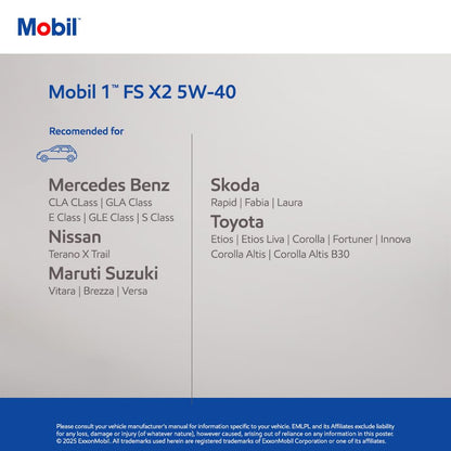 Mobil 1 FS X2 5W-40 Advanced Full Synthetic Engine Oil (3.5L)