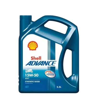 Shell Advance 4T AX7 15W-50 API SN Synthetic Technology Motorbike Engine Oil (2.5L)