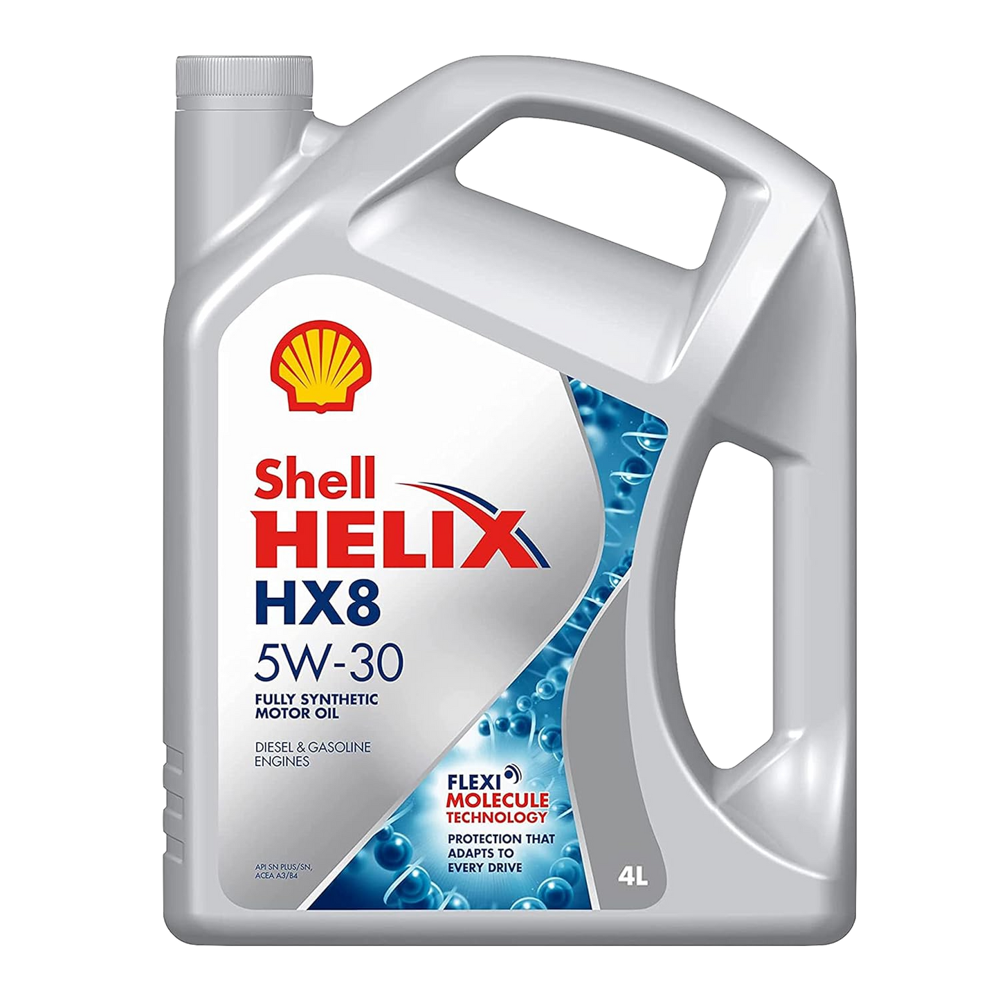 Shell Helix HX8 5W-30 API SN Plus Fully Synthetic Engine Oil for Petrol, Diesel & CNG Cars (4L)