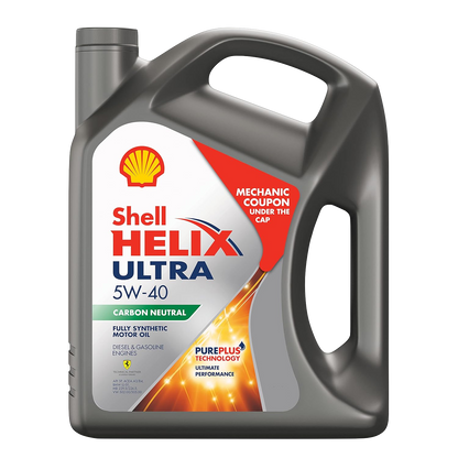 Shell Helix Ultra 5W-40 Fully Synthetic Motor Oil for Diesel and Gasoline Engines (3.5L)
