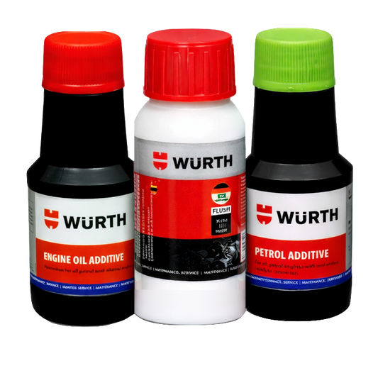 Wurth Combo of Petrol Additive (50ml), Engine Flush (50ml) and Engine Oil Additive (50ml) for Motorbikes