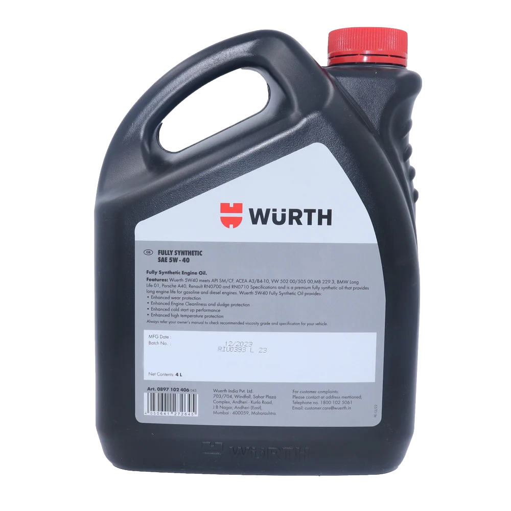 Wurth Fully Synthetic 5W-40 Engine Oil (1-4L)