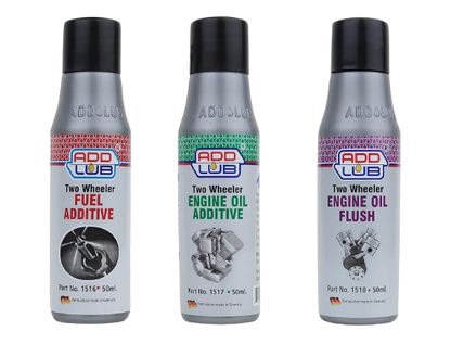 ADD LUB Fuel Additive, Engine Oil Additive and Engine Flush for Motorbike (50ml) each